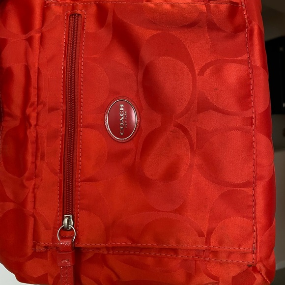 Coach Red Monogrammed Crossbody Bag See Descript / Photos - Picture 12 of 12